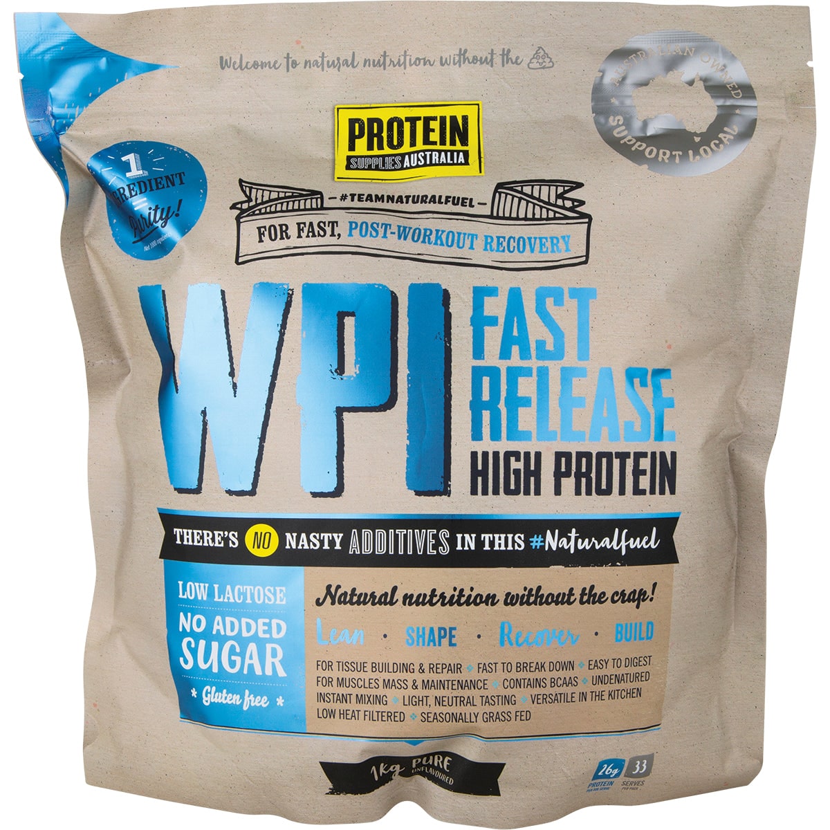 Protein Supplies Australia Whey Isolate Unflavoured 1kg