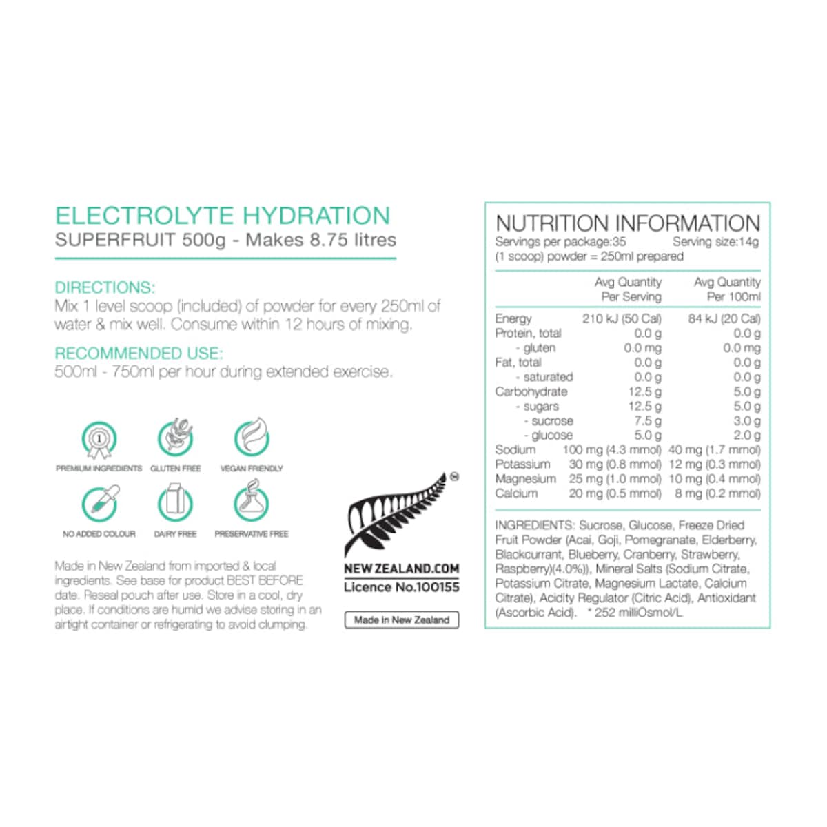 Pure Electrolyte Hydration Superfruits 500g