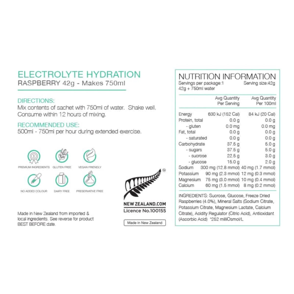 Pure Electrolyte Hydration Raspberry 25 x 42g