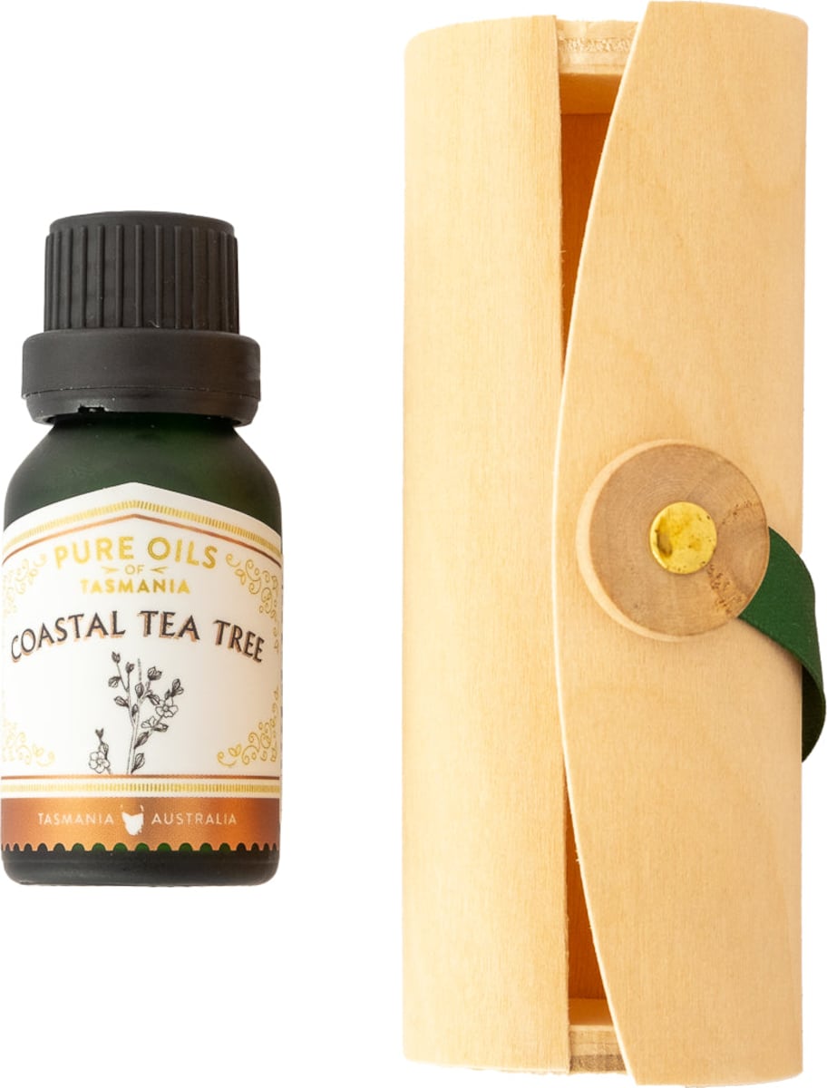 Pure Oils of Tasmania Coastal Tea Tree Pure Essential Oil in Bamboo Box 15ml