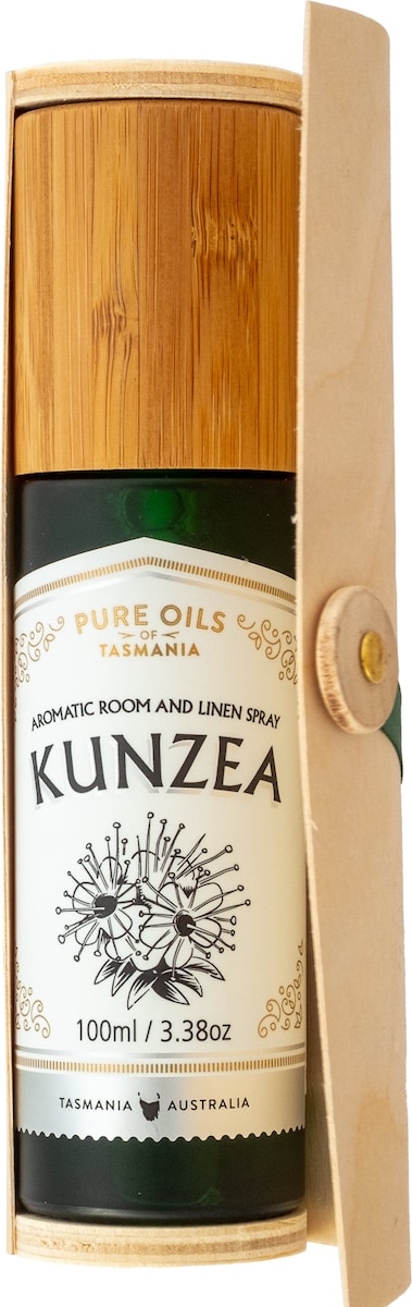 Pure Oils of Tasmania Kunzea Room and Linen Spray in Bamboo Box 100ml