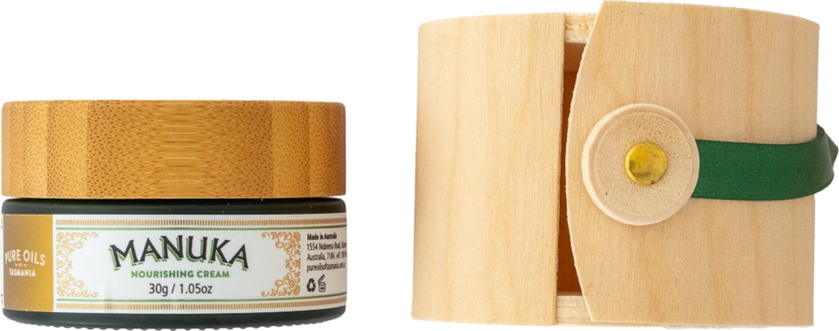 Pure Oils of Tasmania Manuka Nourishing Cream in Bamboo Box 30ml