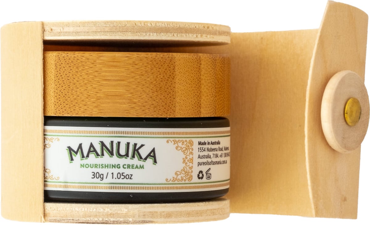 Pure Oils of Tasmania Manuka Nourishing Cream in Bamboo Box 30ml