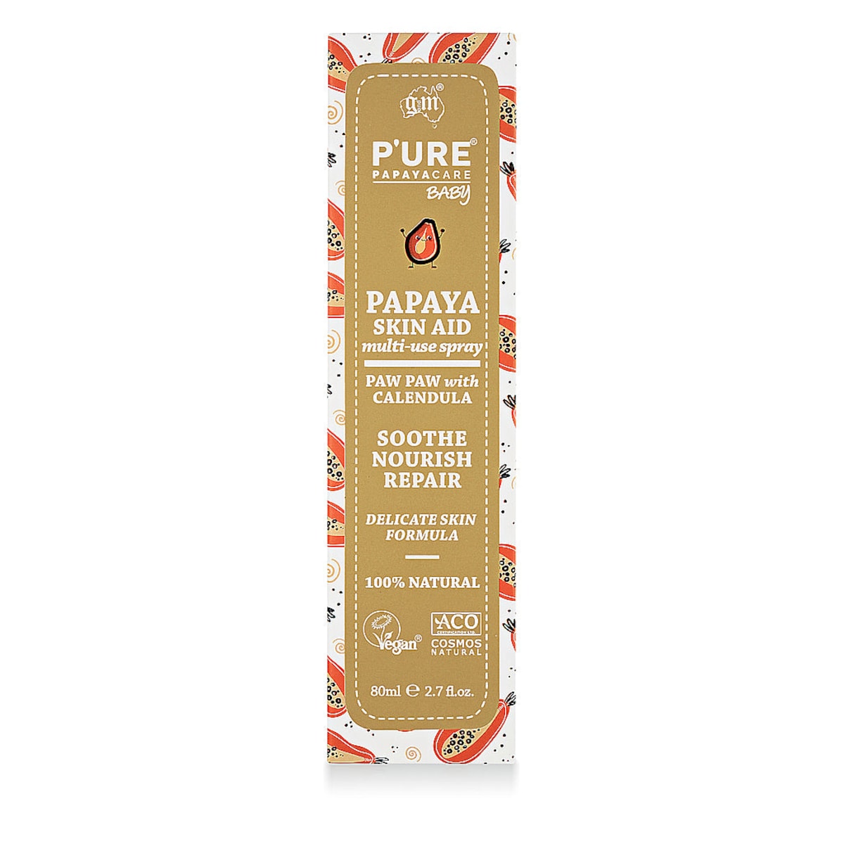 P'ure Papayacare Papaya Baby Skin Aid Spray 80ml