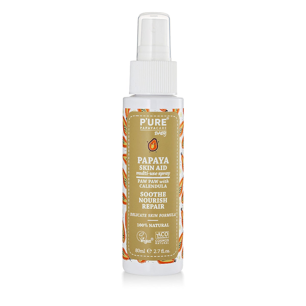 P'ure Papayacare Papaya Baby Skin Aid Spray 80ml