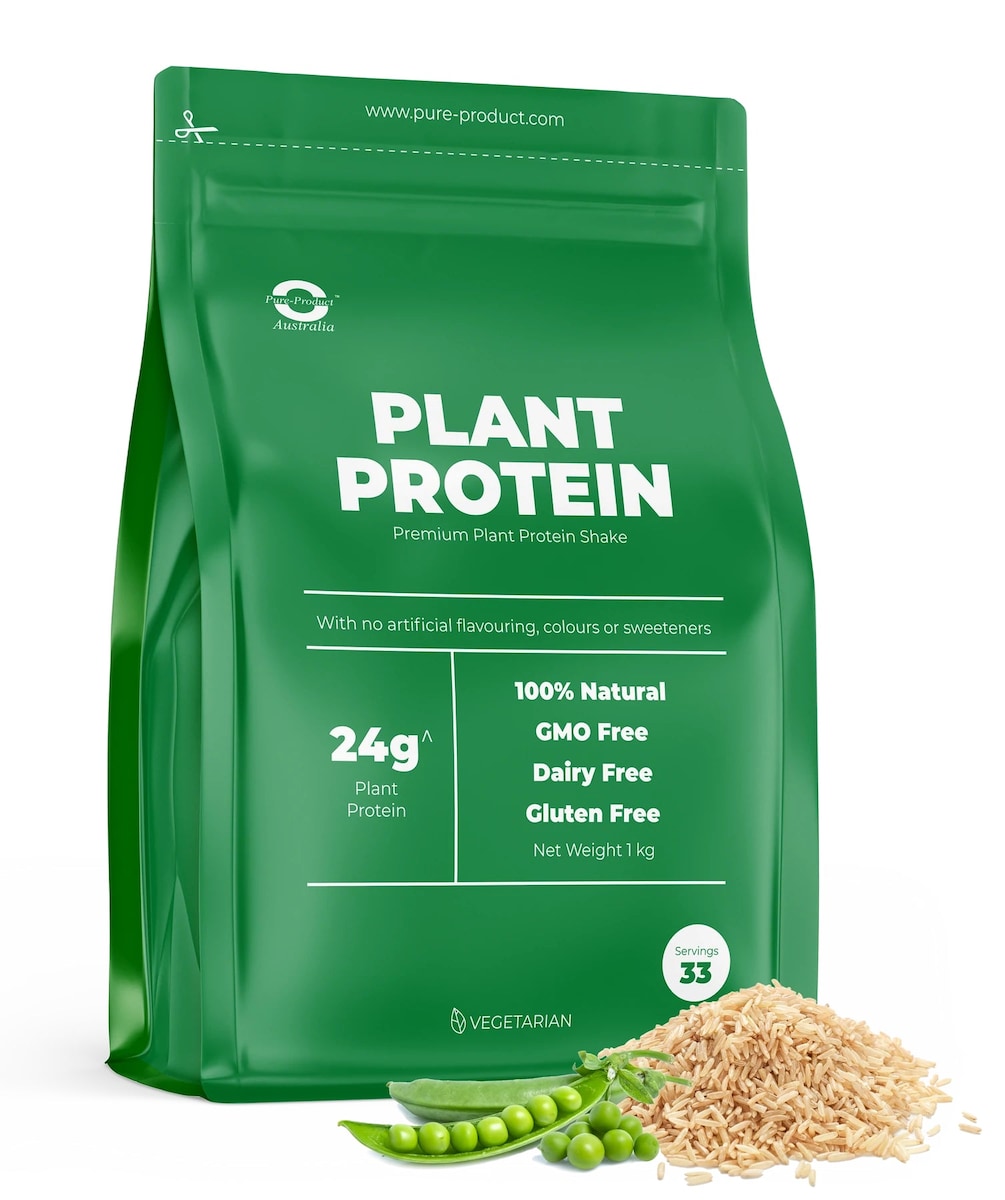 Pure Product Australia Pea & Rice Plant Protein Powder Unflavoured 1Kg Australia