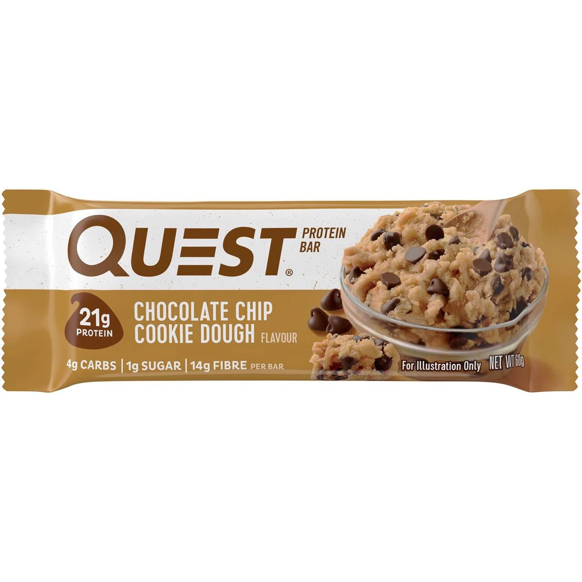 Quest Protein Bar Choc Chip Cookie Dough 60G Australia