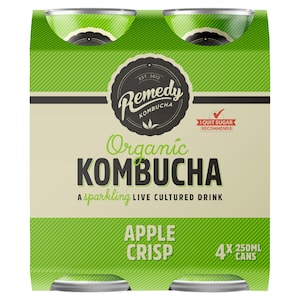 Remedy Organic Kombucha Apple Crisp 4x250ml