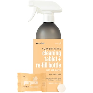 Restor Concentrated Cleaning Tablet + Refill bottle All Purpose Citrus