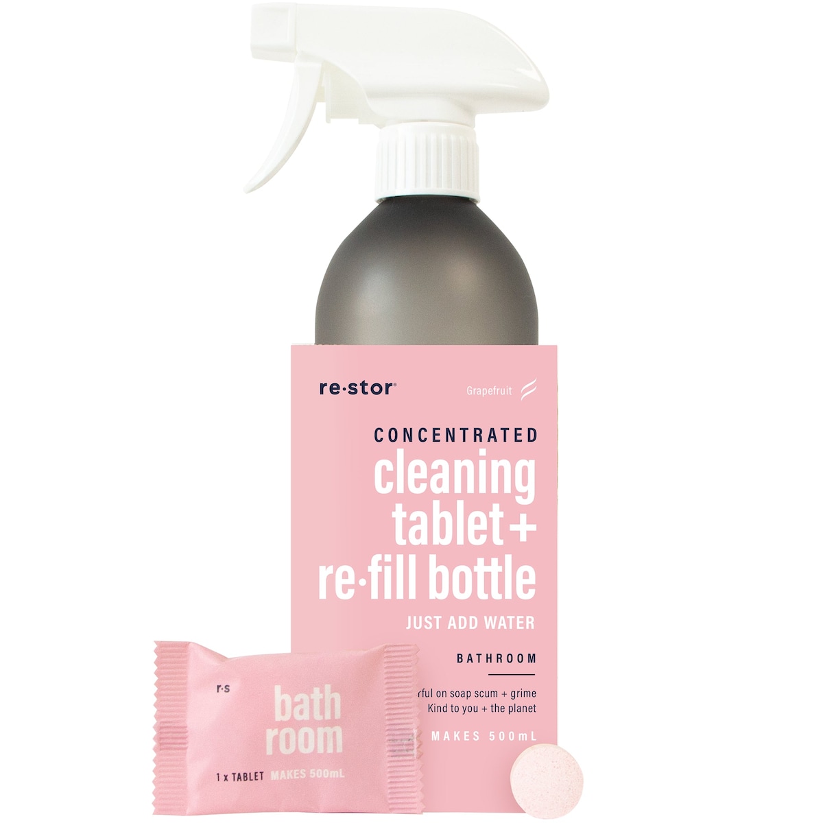 Restor Concentrated Cleaning Tablet + Refill bottle Bathroom Grapefruit