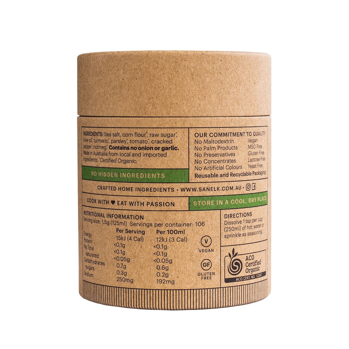 San Elk Certified Organic Low FODMAP Vegetable Stock 160g