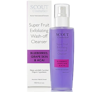 Scout Super Fruit Exfoliating Wash-Off Cleanser with Blueberries Grape Skin and Acai 150ml