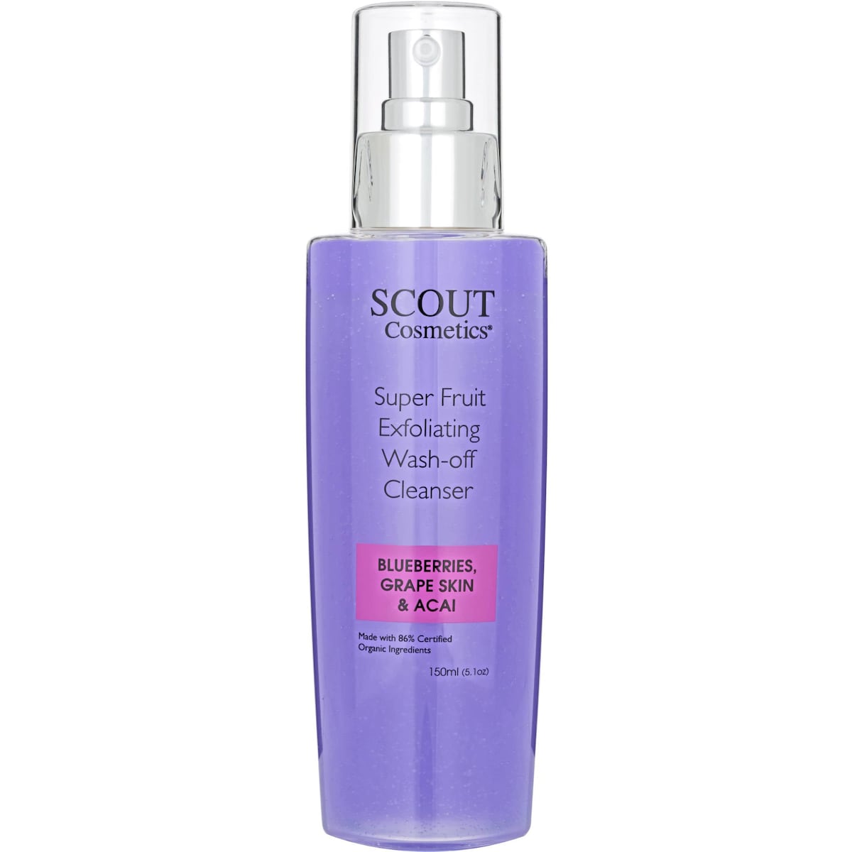 Scout Super Fruit Exfoliating Wash-Off Cleanser with Blueberries Grape Skin and Acai 150ml