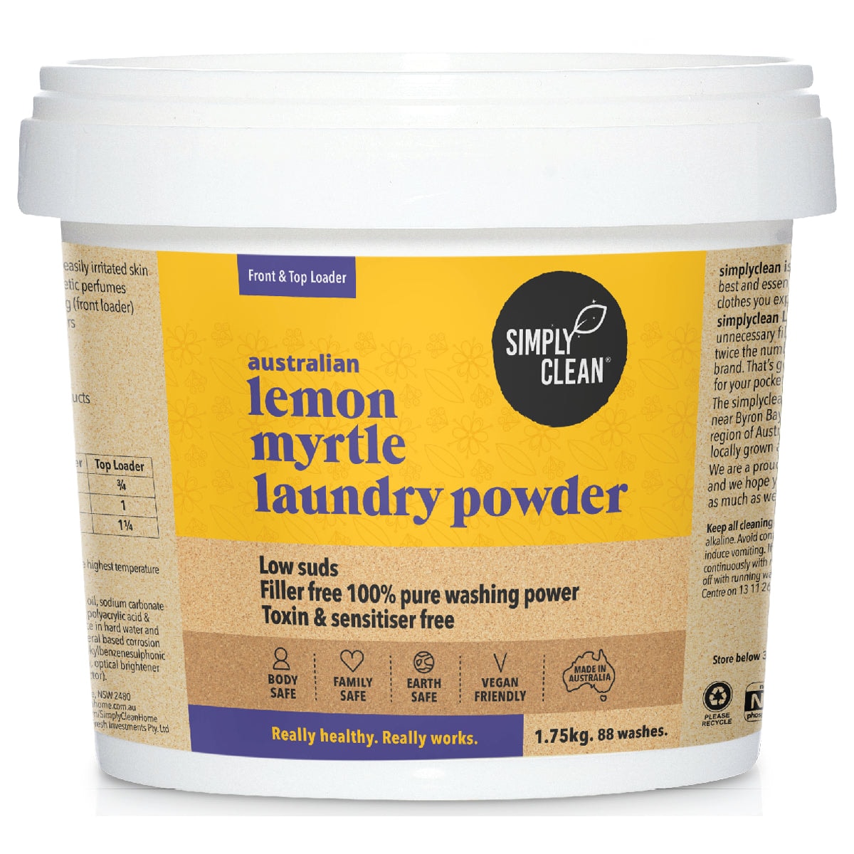 Simply Clean Lemon Myrtle Laundry Powder 1.75kg
