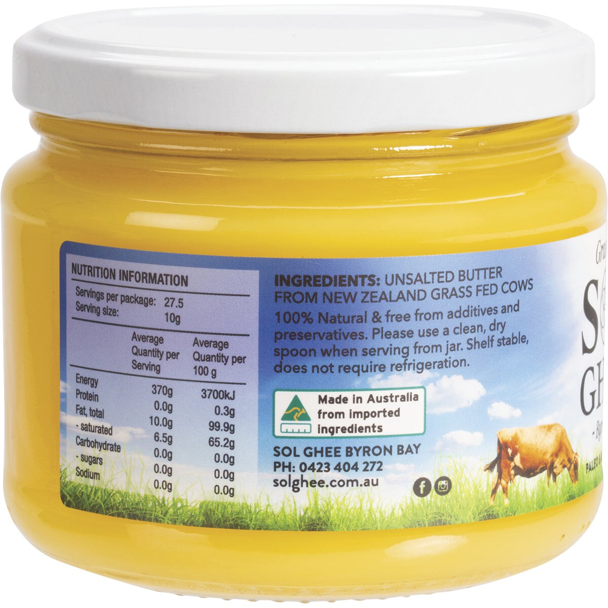 Sol Organics Grass Fed Ghee 275g