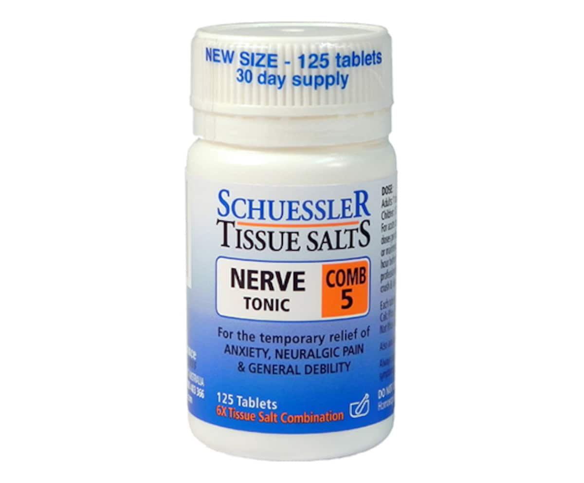 Schuessler Tissue Salts Comb 5 Nerve Tonic 125 Tablets | Healthylife Australia