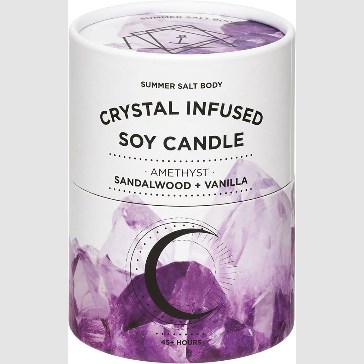 Summer Salt Body Crystal Infused Soy Candle Amethyst Sandalwood & Vanilla