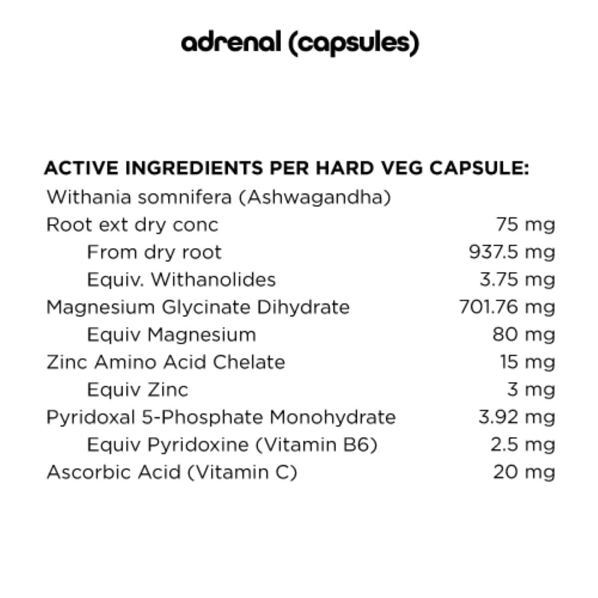 Switch Nutrition Adrenal Magnesium Support Formula 120 Capsules