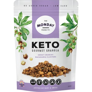 THE MONDAY FOOD CO Keto Granola Sweet Crunchy Macadamia Clusters 300g