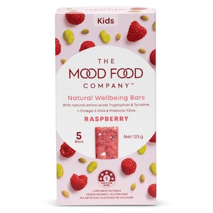The Mood Food Company Natural Wellbeing Bars Raspberry 5 x 25g