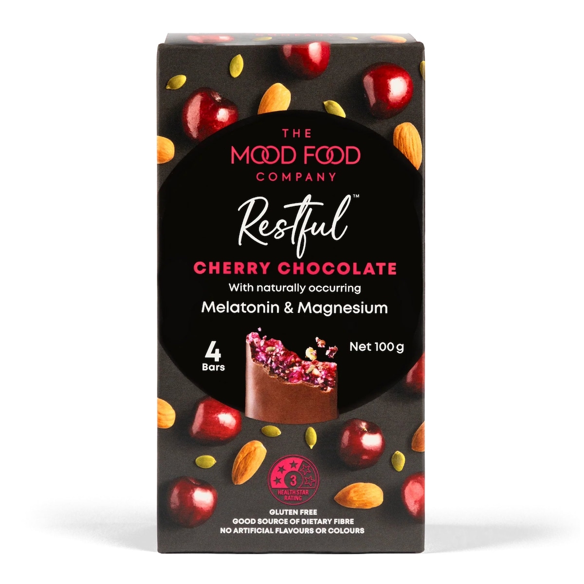 The Mood Food Company Restful Cherry Chocolate Bars 4 x 25g