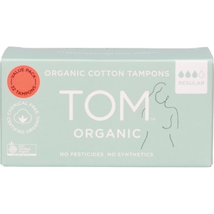 Tom Organic Cotton Tampons Regular 32 Pack