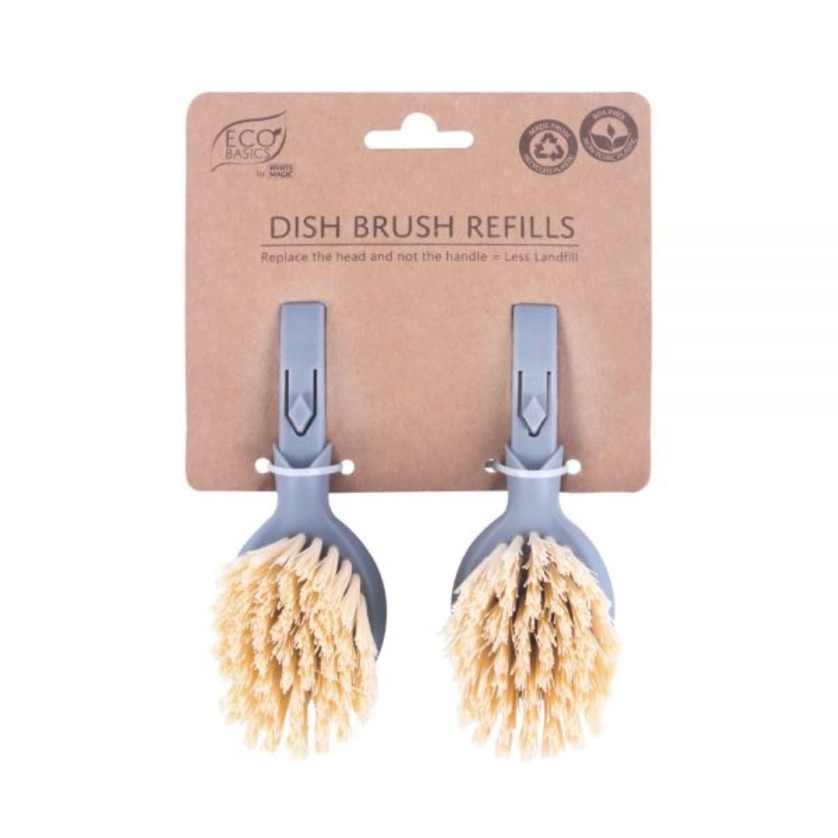 White Magic Eco Basics Dish Brush Refills 2Pk