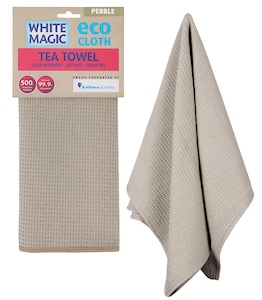 White Magic Eco Cloth Tea Towel Pebble 1 Pack