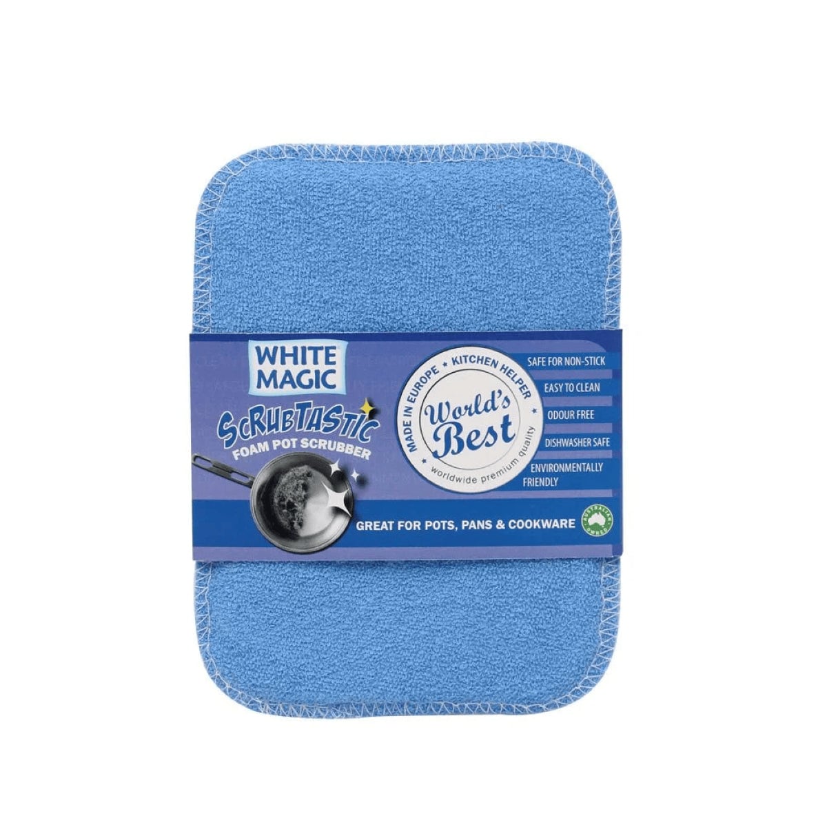 White Magic Scrubtastic Foam Pot Scrubber 1 Pack