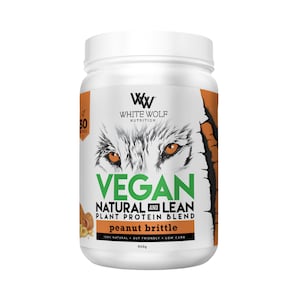 White Wolf Nutrition Vegan Natural+Lean Protein Peanut Brittle 900g