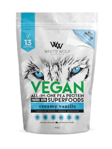 White Wolf Nutrition Vegan Protein With Superfoods Creamy Vanilla 400g