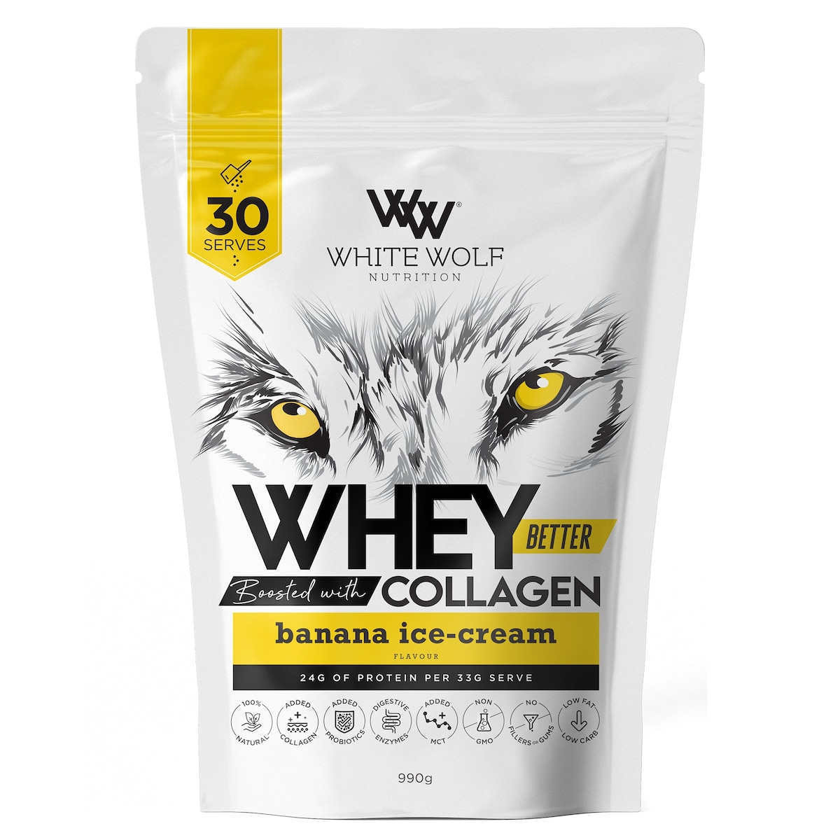 White Wolf Nutrition Whey Better Protein Banana Ice Cream 990g