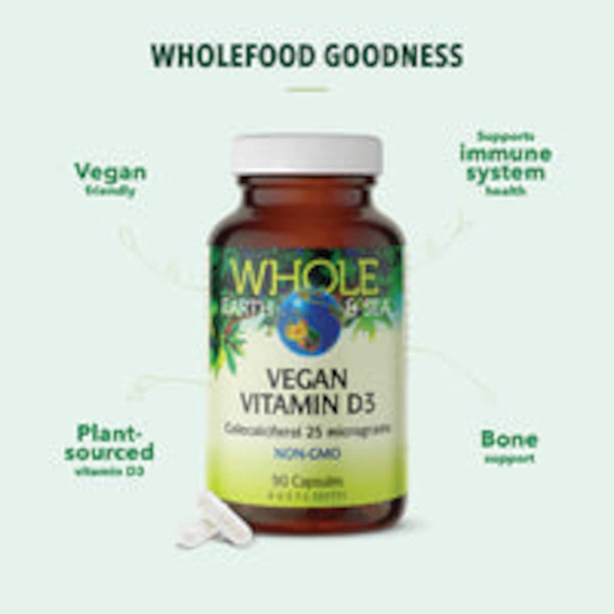 Whole Earth and Sea Vegan Vitamin D3 90 Capsules