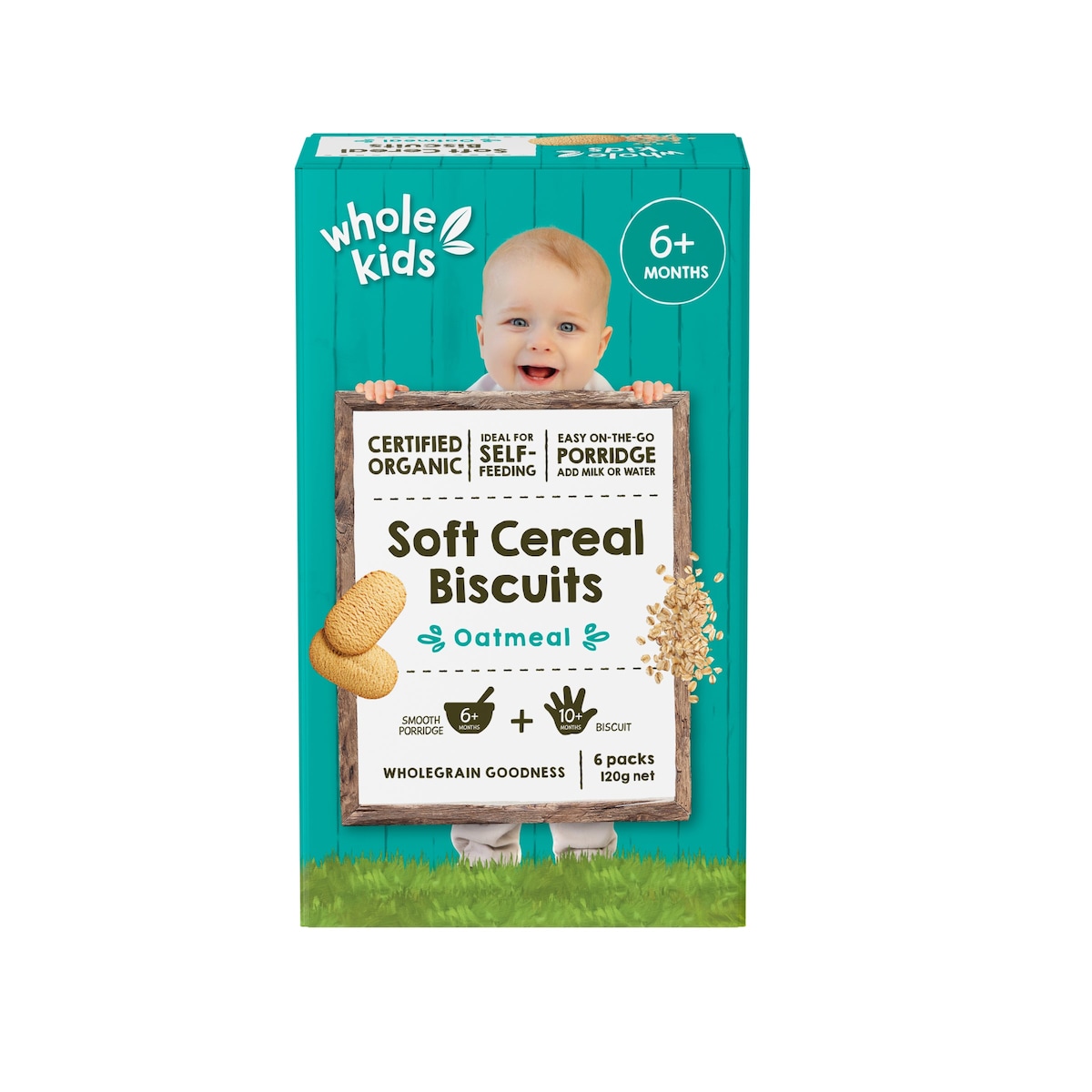 Whole Kids Organic Soft Cereal Biscuits Oatmeal 120g