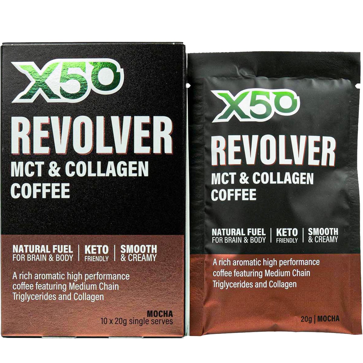 X50 Revolver MCT and Collagen Coffee Mocha - 10 serves