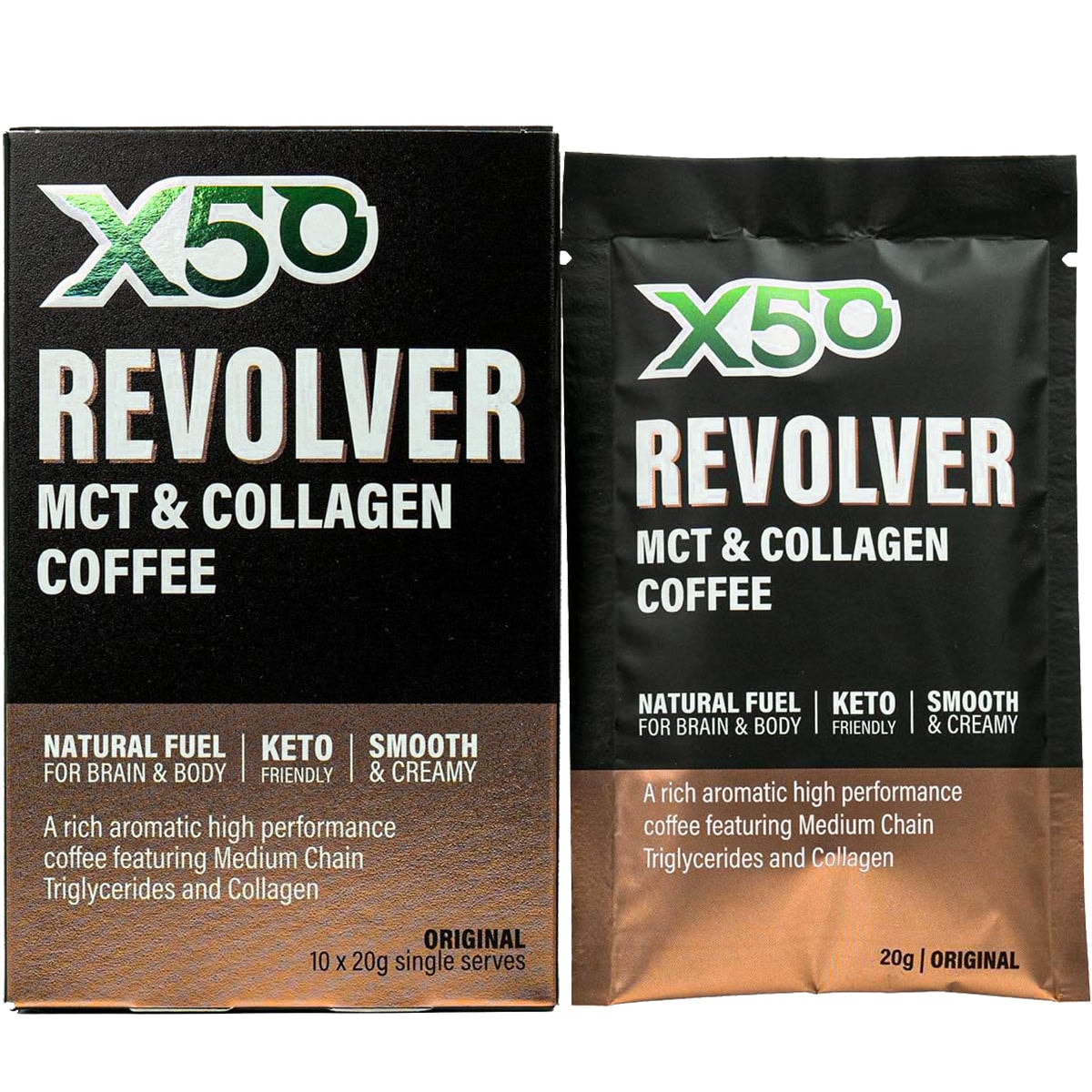 X50 Revolver MCT and Collagen Coffee Original - 10 serves