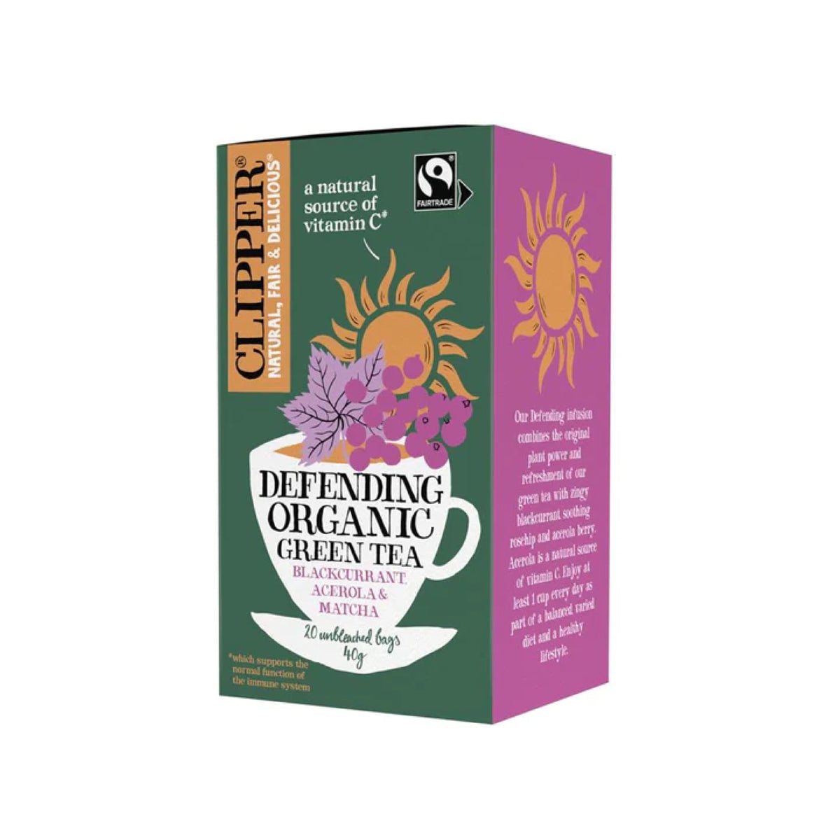Clipper Defending Organic Green Tea 20 Tea Bags | Healthylife