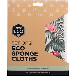 Ever Eco Eco Sponge Cloths Hawaiian Hibiscus 2 Pack
