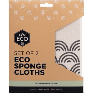 Ever Eco Eco Sponge Cloths Salty Sunrise 2 Pack