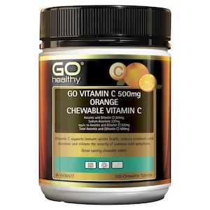 GO Healthy Vitamin C 500mg Orange 200 Chewable Tablets