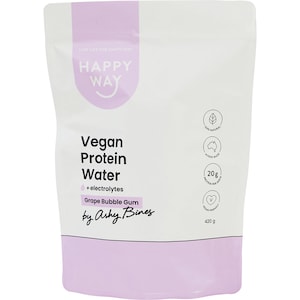 Happy Way Ashy Bines Vegan Protein Water Grape Bubble Gum 420g