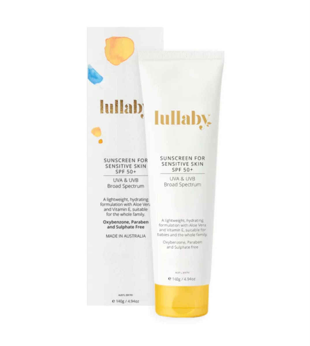 Lullaby Skincare Sunscreen for Sensitive Skin SPF50+ 150g