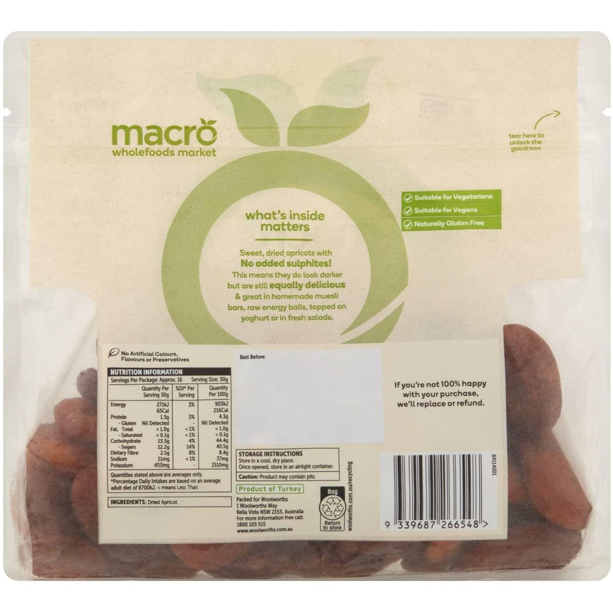 Macro Dried Apricots 500g