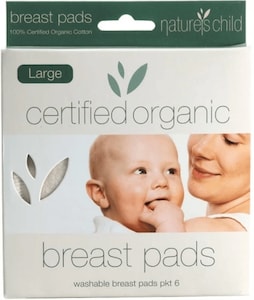 Nature's Child Organic Reusable Breast Pads Large 6 Pack