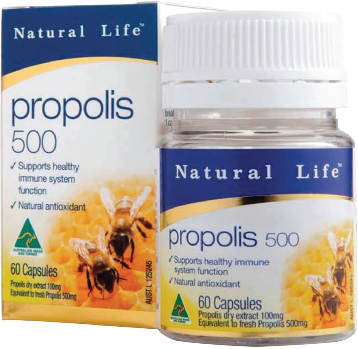 Natural Life Propolis 500mg 365 Capsules