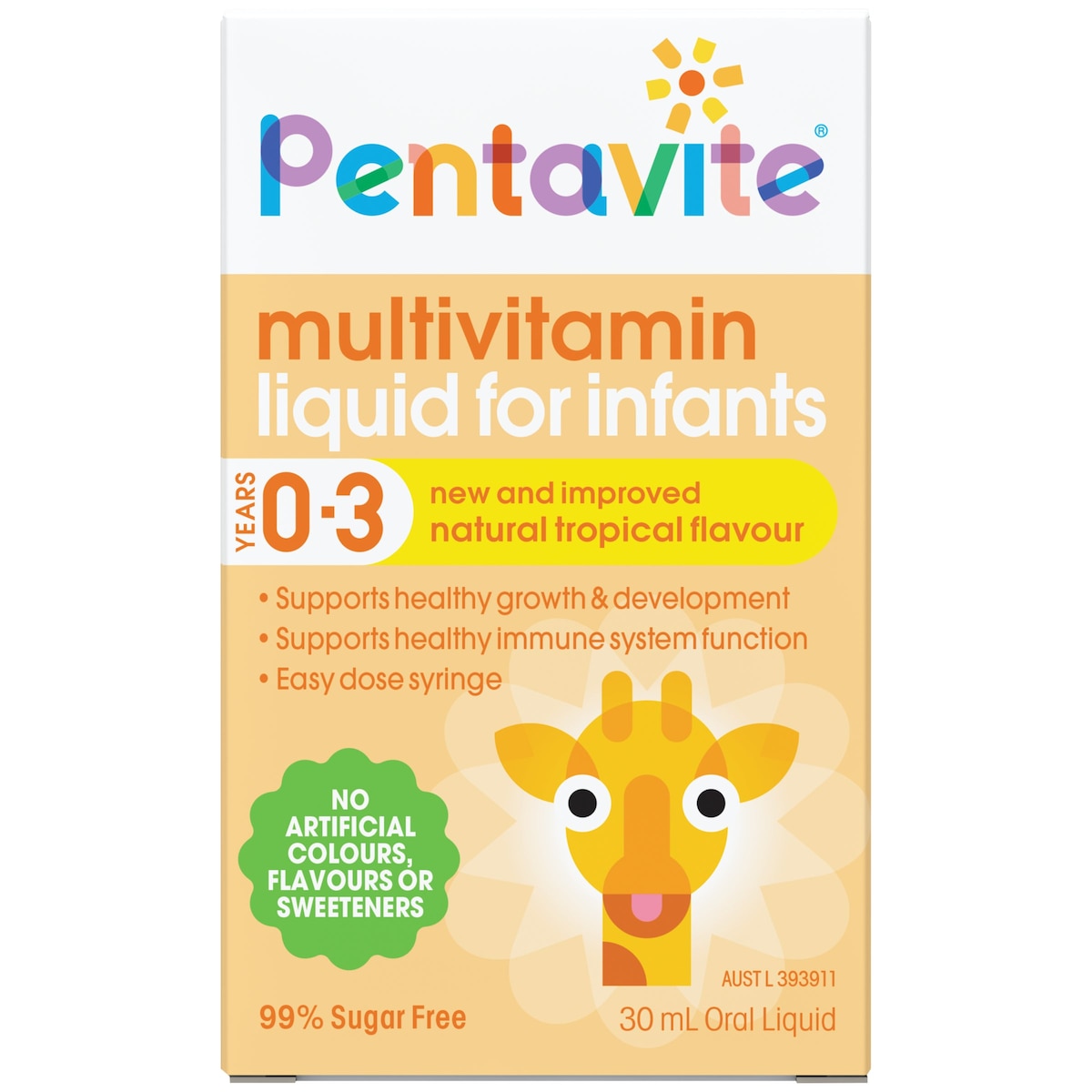 Pentavite Multivitamin Infant Liquid Tropical 30ml | Healthylife Australia