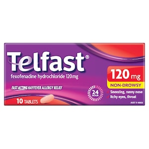 Telfast Allergy & Hayfever Relief 120mg 10 Tablets