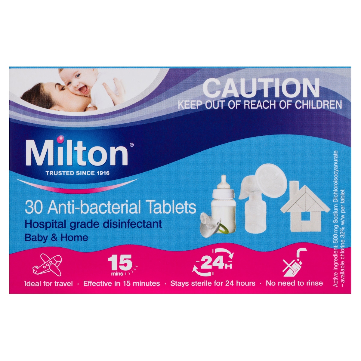 Milton Antibacterial Sterilising Tablets 30 Pack