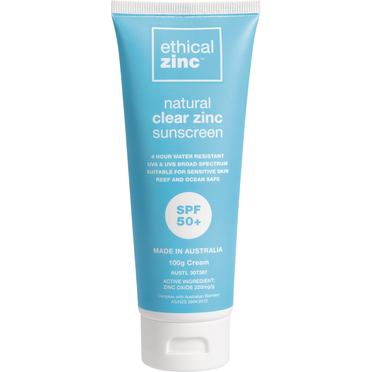 Ethical Zinc Natural Clear Zinc Sunscreen SPF50 100g
