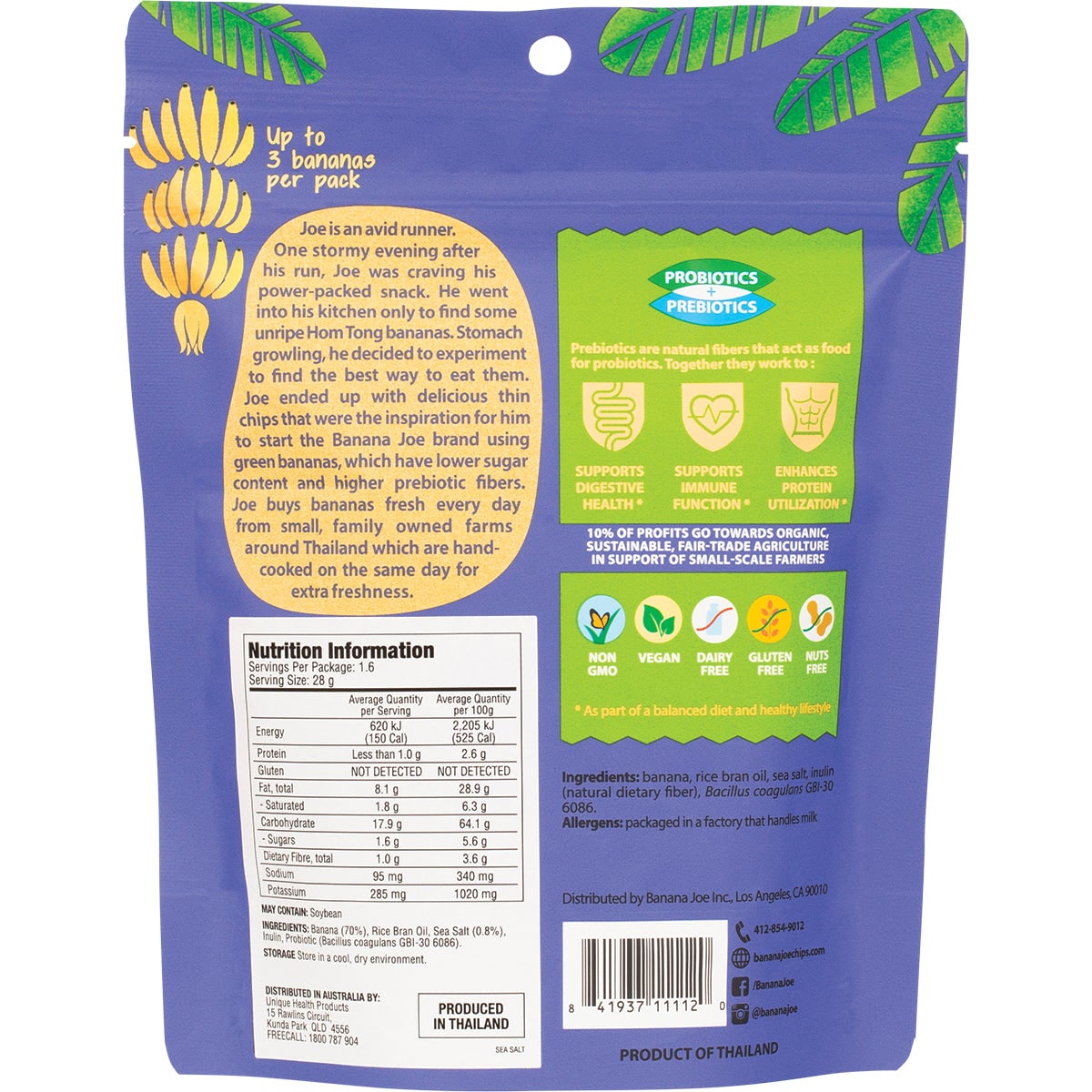 Banana Joe Banana Chips Sea Salt 46.8g